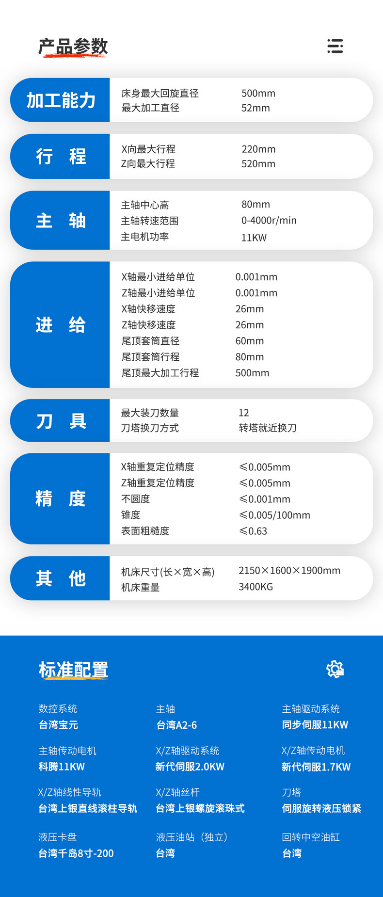 斜轨数控机床C52刀塔不带尾座 全自动车床 重切削卧式机床图